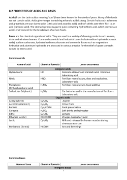 8.2 properties of acids and bases