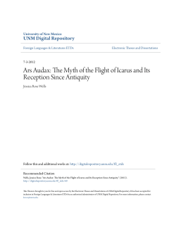 The Myth of the Flight of Icarus and Its Reception Since Antiquity