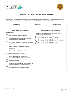 Paid on Call Firefighter Application Form