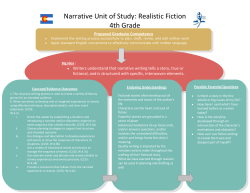 Narrative Unit of Study: Realistic Fiction 4th Grade