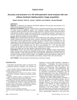 Accuracy and precision of a 3D anthropometric facial analysis with