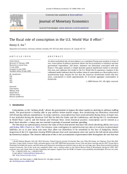 The fiscal role of conscription in the U.S. World War II effort$ Journal