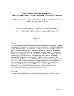 From Land Grab to Land Development - Tufts Self