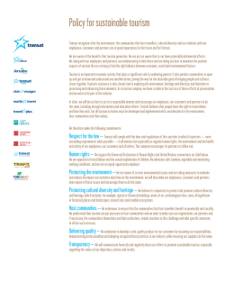 Policy for sustainable tourism