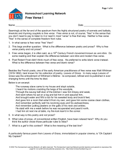Free Verse I - Homeschool Learning Network