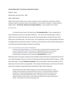The Homiletical Plot - Wisconsin Lutheran Seminary