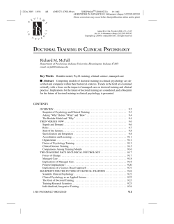 doctoral training in clinical psychology