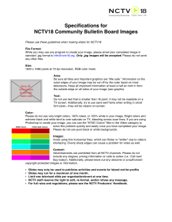 Specifications for NCTV18 Community Bulletin Board Images