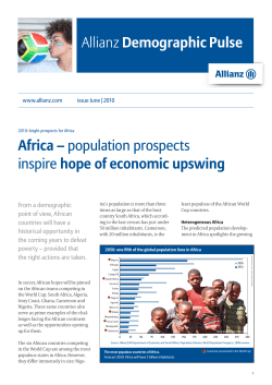 Africa &ndash; population prospects inspire hope of economic upswing