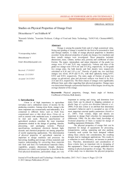 Studies on Physical Properties of Orange Fruit