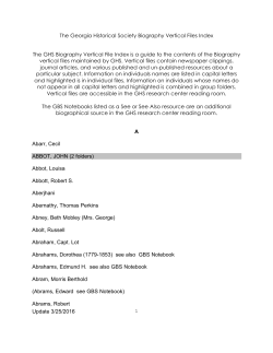 Biography Vertical File Index
