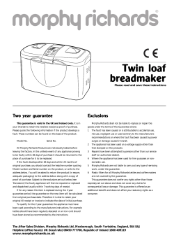 7625 Twin loaf breadmaker ib