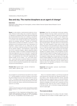 focus Sea and sky. The marine biosphere as an agent of change*
