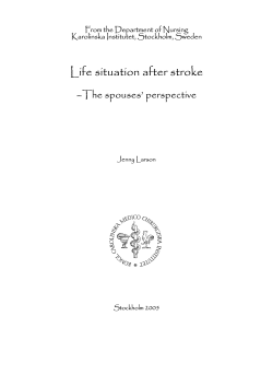 Life situation after stroke - KI Open Archive