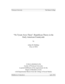 "No Tyrant Awes Them": Republican Theory in the