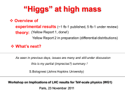 Higgs at high mass