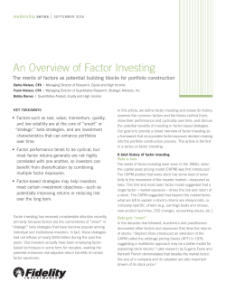 An Overview of Factor Investing