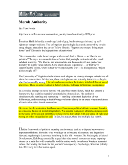 Morals Authority - University of Colorado Boulder