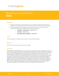 StudySync Lesson Plan 1984