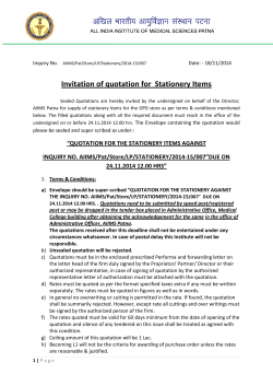 Invitation of quotation for Stationery Items