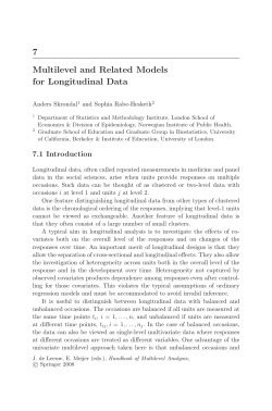 Multilevel and Related Models for Longitudinal Data