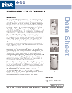 HFC-227EA AGENT STORAGE CONTAINERS