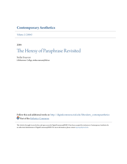 The Heresy of Paraphrase Revisited