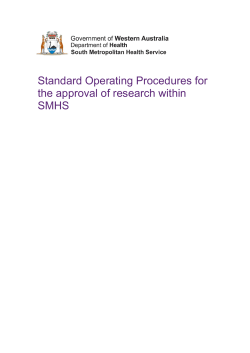 Standard Operating Procedures for the approval of research within