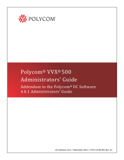 Polycom VVX 500 Administrators` Guide