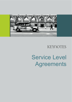 Service Level Agreements - City, University of London