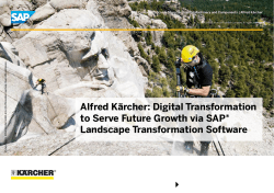 Alfred Kärcher: Digital Transformation to Serve Future Growth via