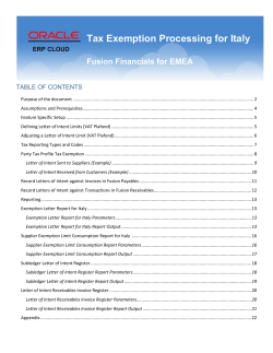 Tax Exemption Processing for Italy