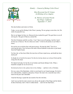 Homily &mdash; Funeral of Bishop Cirilo Flores