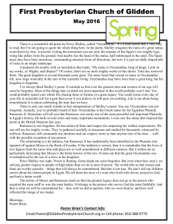 May 2016 Newsletter in PDF - First Presbyterian Church in Glidden