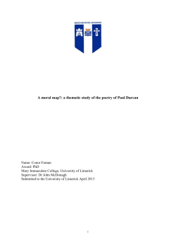 A moral map?: a thematic study of the poetry of Paul Durcan