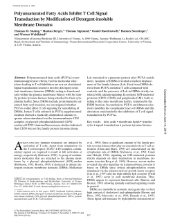 Polyunsaturated Fatty Acids Inhibit T Cell Signal Transduction by