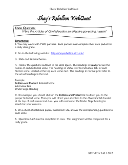 Shay`s Rebellion WebQuest