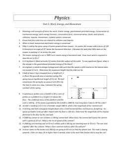Physics Unit 3 Review