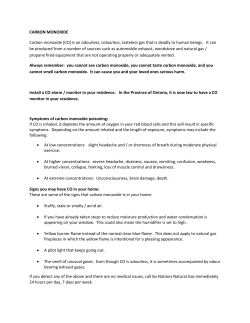 Carbon Monoxide Information