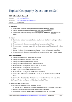 Topical Geography Questions on Soil