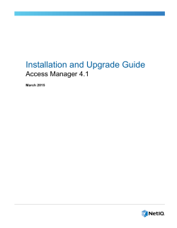 NetIQ Access Manager 4.1 Installation and Upgrade Guide