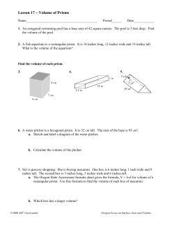 Lesson 17 ~ Volume of Prisms