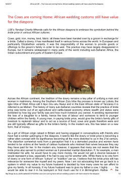 The Cows are coming Home: African wedding customs still have
