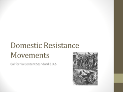 Domestic Resistance Movements