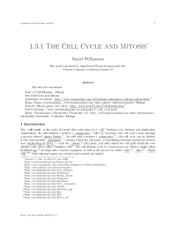 1.3.1 The Cell Cycle and Mitosis