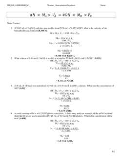 1. If 20.42 mL of Ba(OH) 2 solution was used to