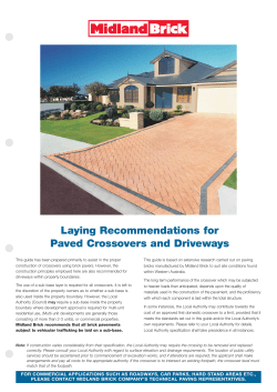 Laying Recommendations for Paved Crossovers and