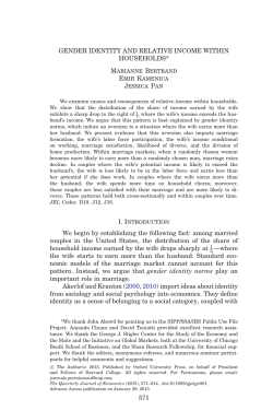 Gender Identity and Relative Income within Households