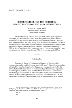 Birth Control and the Christian