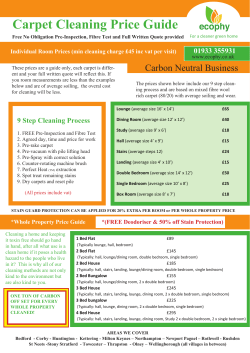 Carpet Cleaning Price Guide